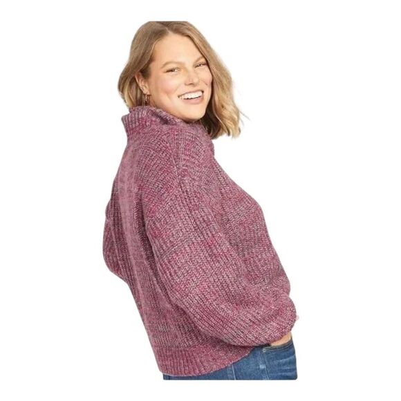 Old Navy Plus Size Pink Cozy Marled Shaker Stitch Turtleneck Sweater 2X NWOT - Picture 2 of 9